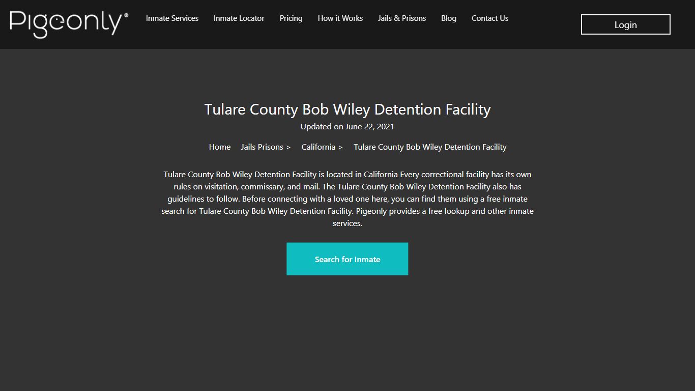 Tulare County Bob Wiley Detention Facility Inmate Search ...