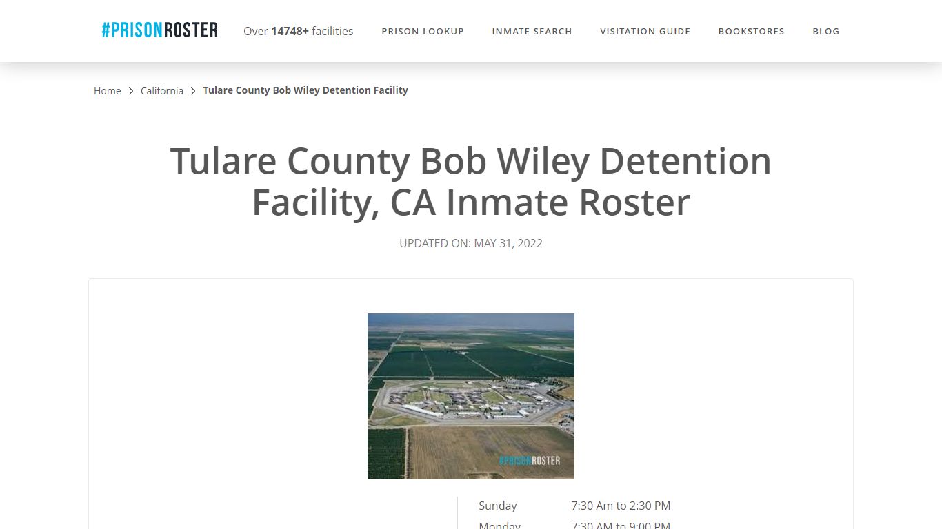 Tulare County Bob Wiley Detention Facility, CA Inmate Roster