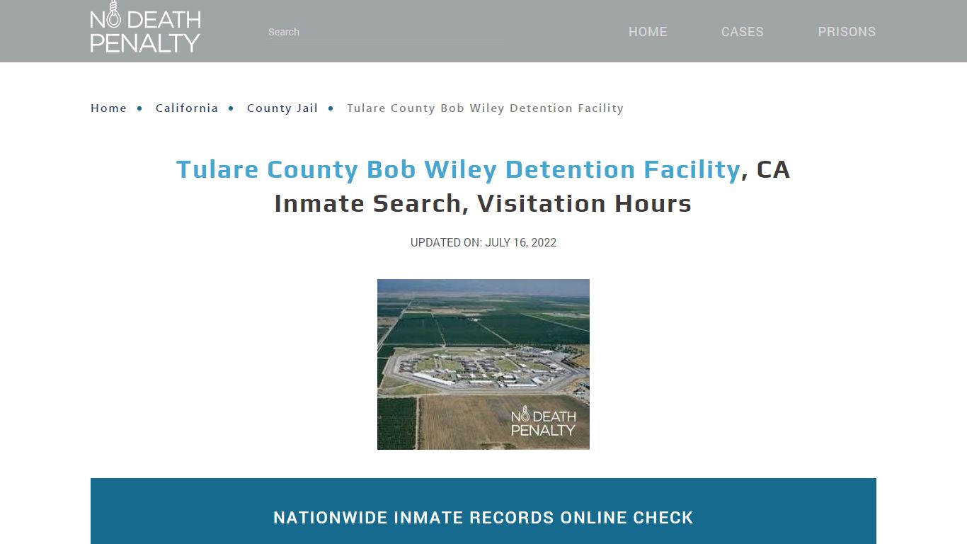 Tulare County Bob Wiley Detention Facility, CA Inmate ...